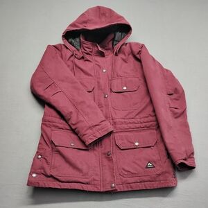 Ridgecut Toughwear Plaid Hooded Jacket - Burgundy & Cream